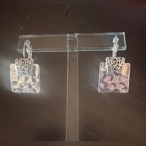 Handcrafted, silver weaver back earrings